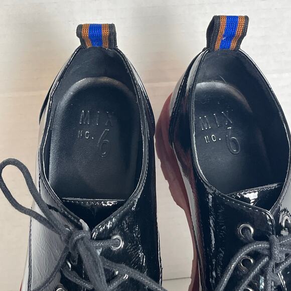 Mix No 6 Patent Platform Oxfords Size 7 Chunky Grunge Preppy Retro 90s Style - Picture 6 of 14